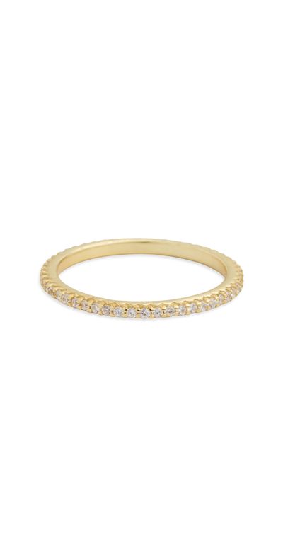 SHASHI SHASHI Micro Teeny Tiny Tennis Ring Gold