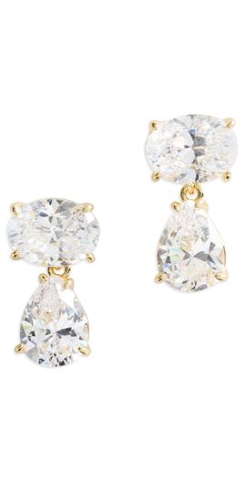 SHASHI SHASHI Oval Pear Drop Earrings Gold One