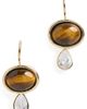 SHASHI SHASHI Oval Tiger Eye Gemstone Drop Earrings Gold/Tiger Eye One - 1