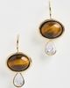 SHASHI SHASHI Oval Tiger Eye Gemstone Drop Earrings Gold/Tiger Eye One - 2
