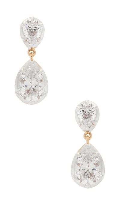 SHASHI SHASHI Pear Georgian Cut Earrings