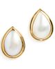 SHASHI SHASHI Pear Pearl Bezel Stud Earrings Gold One - 1