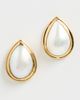 SHASHI SHASHI Pear Pearl Bezel Stud Earrings Gold One - 2