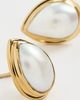 SHASHI SHASHI Pear Pearl Bezel Stud Earrings Gold One - 4