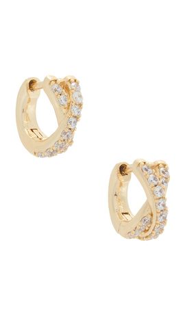 SHASHI SHASHI Staci Pave Huggies Earrings