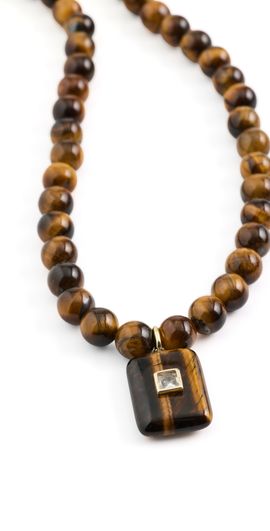 SHASHI SHASHI Tiger's Eye Pendant Necklace Tiger Eye One
