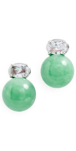 SHASHI SHASHI Vert Imperial Stud Earrings Jade One
