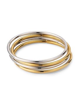 Shashi Women's Lasso 4-Piece 14K-Gold-Plated & Silver-Plated Bangle Set