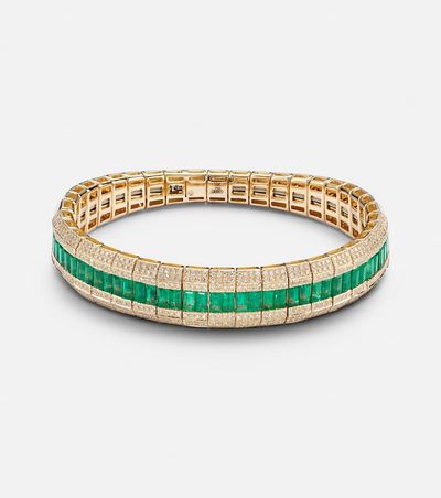 Shay Jewelry Shay Jewelry 18kt gold bracelet with emeralds and diamonds
