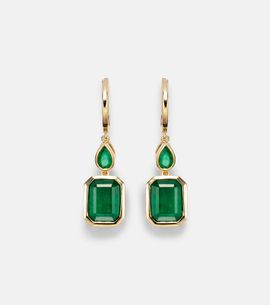 Shay Jewelry Shay Jewelry 18kt gold drop earrings with emeralds