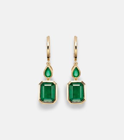 Shay Jewelry Shay Jewelry 18kt gold drop earrings with emeralds