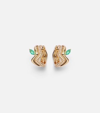 Shay Jewelry Shay Jewelry 18kt gold earrings with diamonds and emeralds