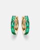 Shay Jewelry Shay Jewelry 18kt gold huggie earrings with emeralds - 1