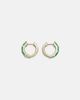 Shay Jewelry Shay Jewelry 18kt gold huggie earrings with emeralds - 4