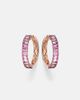 Shay Jewelry Shay Jewelry 18kt rose gold hoop earrings with sapphires and amethysts - 1