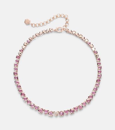 Shay Jewelry Shay Jewelry 18kt rose gold tennis necklace with sapphires and diamond