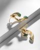 Shay Jewelry Shay Jewelry Bypass 18kt gold earrings with emeralds - 5