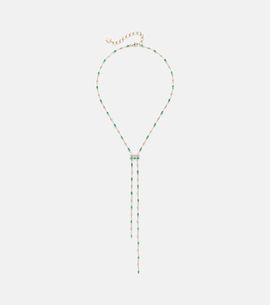 Shay Jewelry Shay Jewelry Cascade Y 18kt gold necklace with emeralds and diamonds