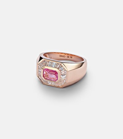 Shay Jewelry Shay Jewelry Championship 18kt rose gold ring with sapphire and diamonds