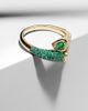 Shay Jewelry Shay Jewelry Mixed Bypass 18kt gold ring with emeralds and diamonds - 5