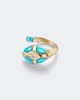 Shay Jewelry Shay Jewelry Riviera 18kt gold pinky ring with diamonds and turquoise - 1