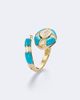 Shay Jewelry Shay Jewelry Riviera 18kt gold pinky ring with diamonds and turquoise - 4