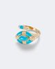 Shay Jewelry Shay Jewelry Riviera 18kt gold pinky ring with turquoise and diamonds - 1