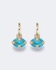 Shay Jewelry Shay Jewelry Riviera Petite 18kt gold huggie earrings with turquoises and diamonds - 1
