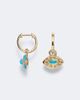 Shay Jewelry Shay Jewelry Riviera Petite 18kt gold huggie earrings with turquoises and diamonds - 4