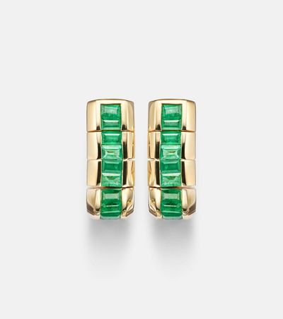 Shay Jewelry Shay Jewelry Scales 18kt gold earrings with emeralds