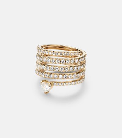Shay Jewelry Shay Jewelry Spiral Heart 18kt gold ring with diamonds