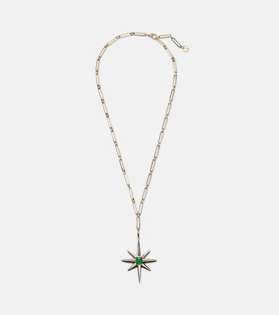 Shay Jewelry Shay Jewelry Starburst 18kt gold necklace with emerald and diamonds