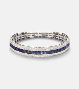 Shay Jewelry Shay Jewelry Stretch 18kt white gold bracelet with sapphires and diamonds