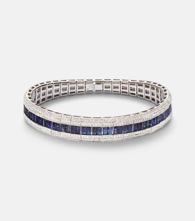 Shay Jewelry Shay Jewelry Stretch 18kt white gold bracelet with sapphires and diamonds