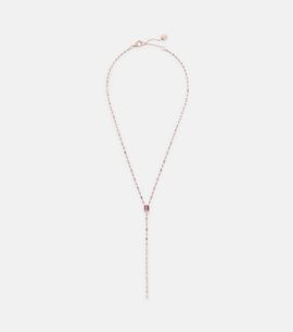 Shay Jewelry Shay Jewelry Y 18kt rose gold lariat necklace with sapphires