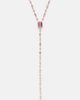 Shay Jewelry Shay Jewelry Y 18kt rose gold lariat necklace with sapphires - 4