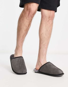 Sheepskin by Totes Sheepskin by Totes contrast mules in gray