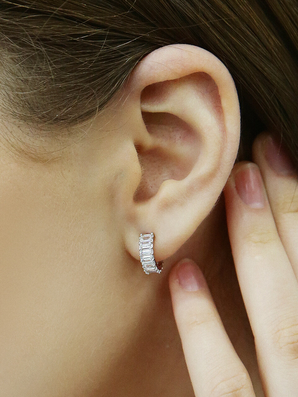 Shertz Clear Combi Cubic Earring (14k)