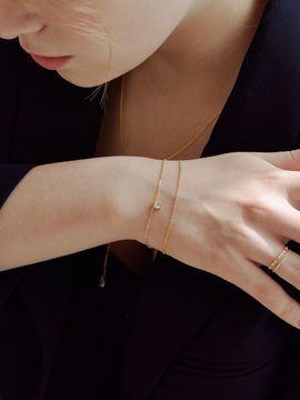 Shertz Double Layered Cubic Point Bracelet (Silver925)