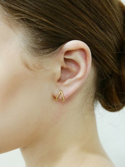 Shertz Double Line Triangular Earrings ( 24K )