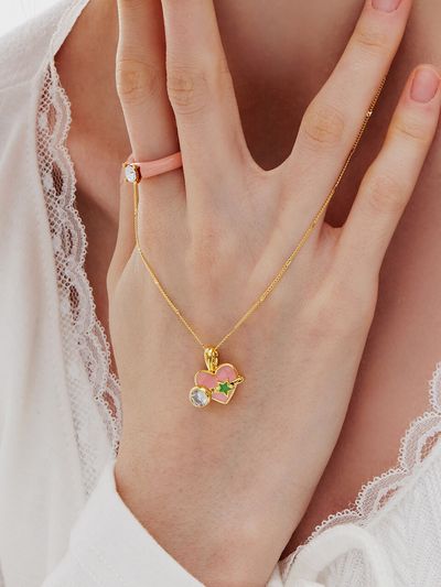 Shertz Kitschy Heart Asteroid Epoxy Necklace