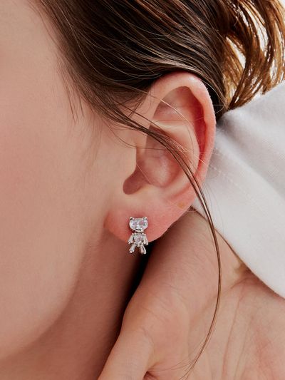 Shertz Kitschy Teddy Bear Cubic Earring