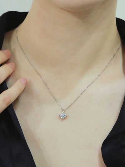 Shertz Moissanite Basic Pendant Necklace ( Silver 925 )