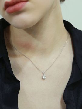 Shertz Moissanite Combi Pendant Necklace ( Silver 925 )
