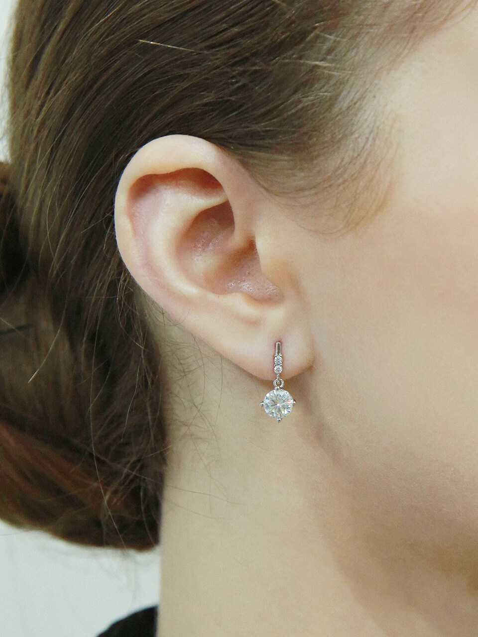 Shertz Moissanite Combi Stud Earrings ( Silver 925 )