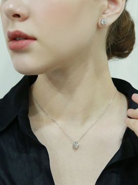Shertz Moissanite Cube Pendant Necklace ( Silver 925 )