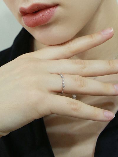 Shertz Moissanite Mini Combi Ring ( Silver 925 )