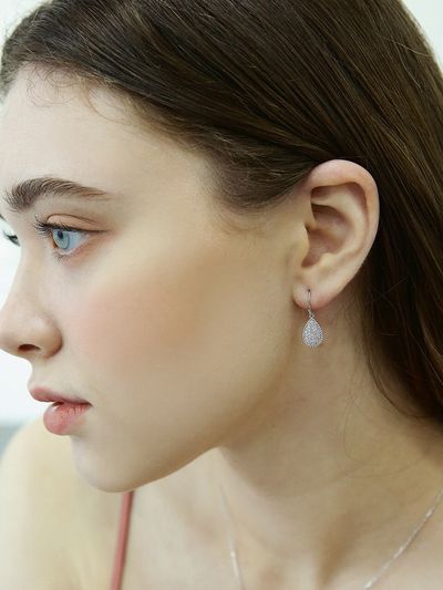 Shertz Pave Cubic Polka Earring (Silver925)