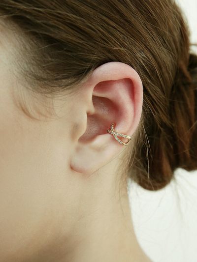 Shertz Pave Cubic X Layered Earcuff (24K)