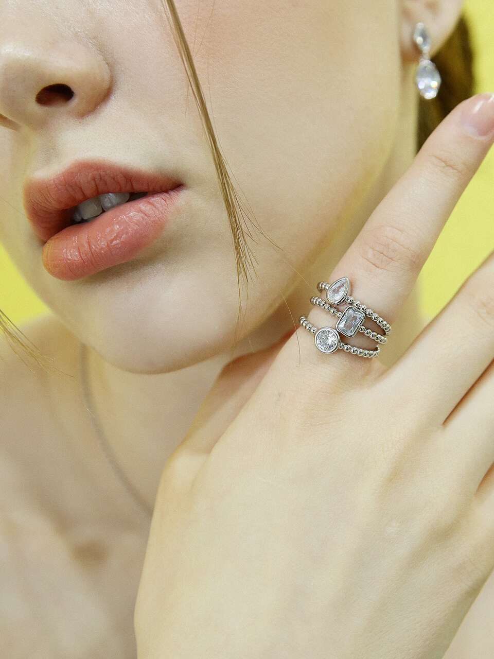 Shertz Polygon Cubic Open Ball Ring (14K)